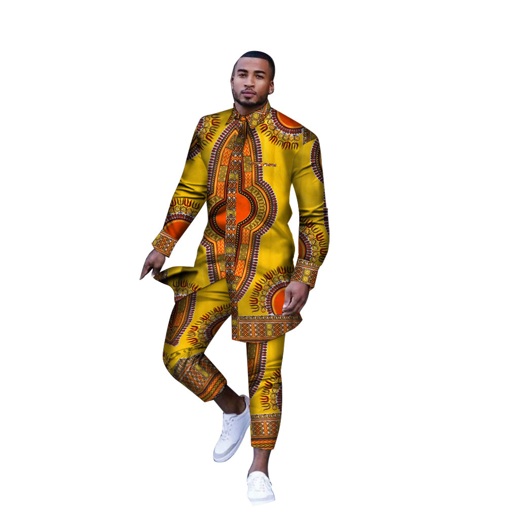 Long Sleeve African Men Shirt WYN778