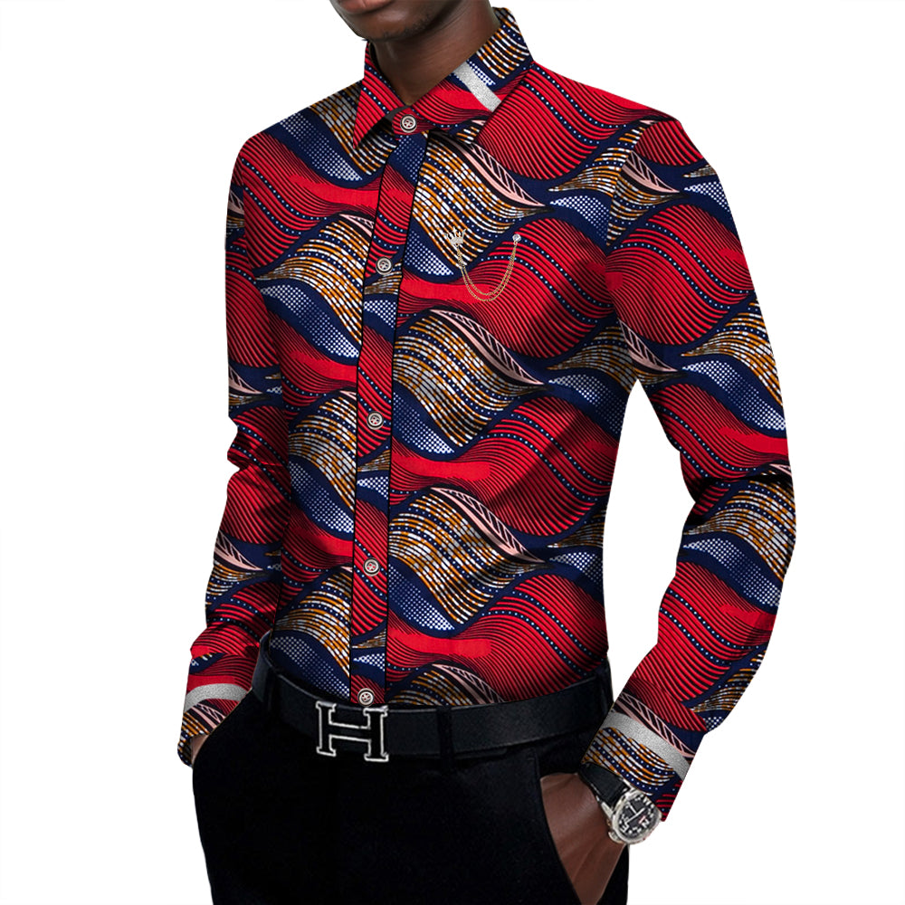 Long Sleeve African Men Shirt WYN620