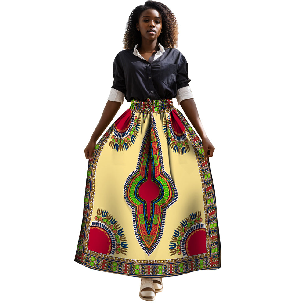 African Women Skirt Traditional Dashiki Ankara Print Skirt YF136