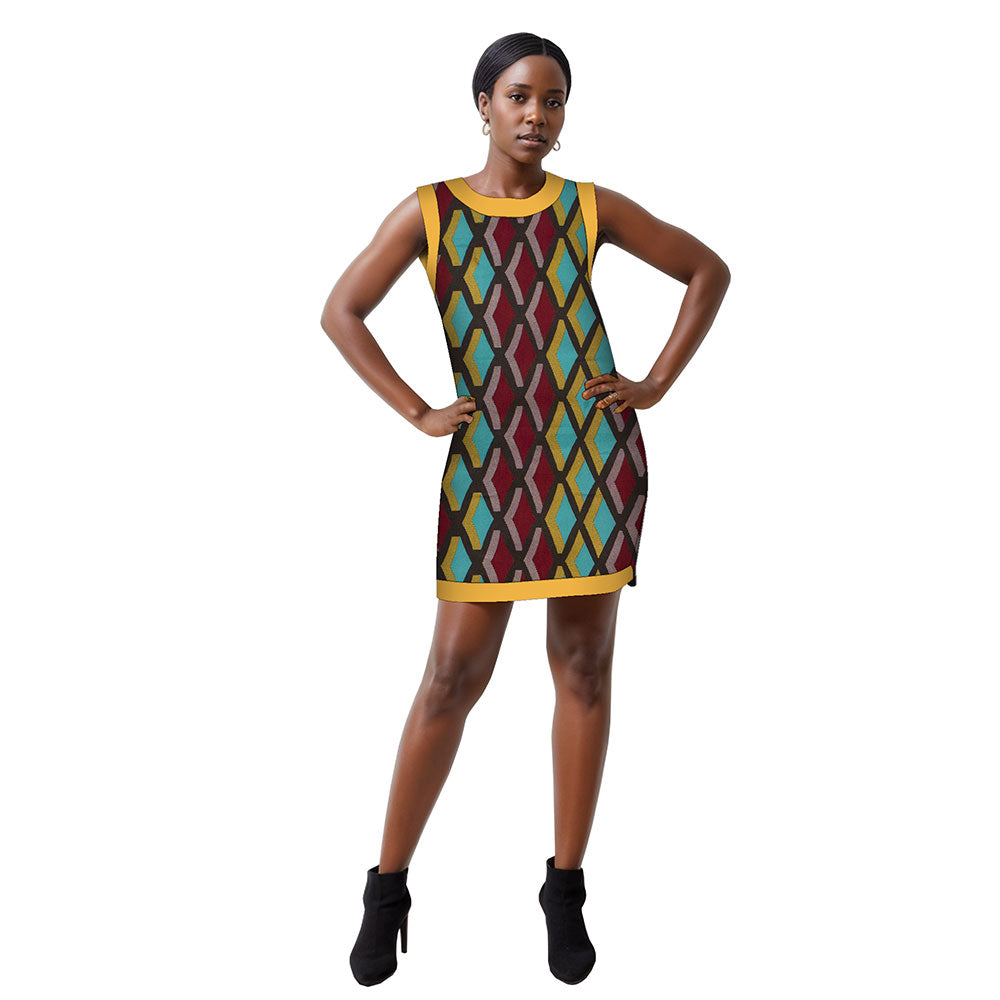 African women Ankara dress sleeveless short party dress WY452