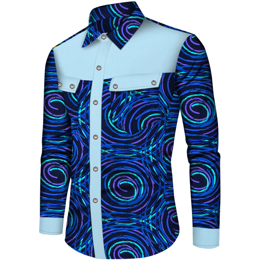 Long Sleeve African Men Shirt WYN850