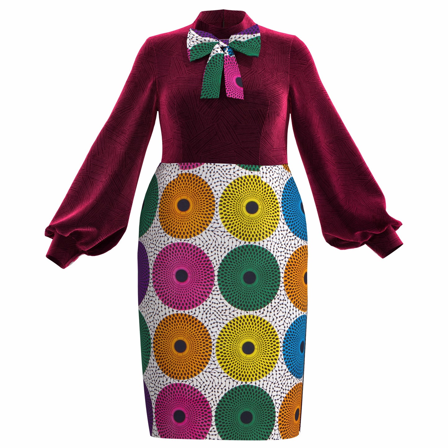 WholeSale Africa Dress for Women African Wax Print Dresses Dashiki Plus Size Africa Style Clothing for Women Office Dress wy10316