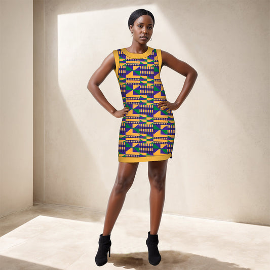 African women Ankara dress   sleeveless short party dress WY452