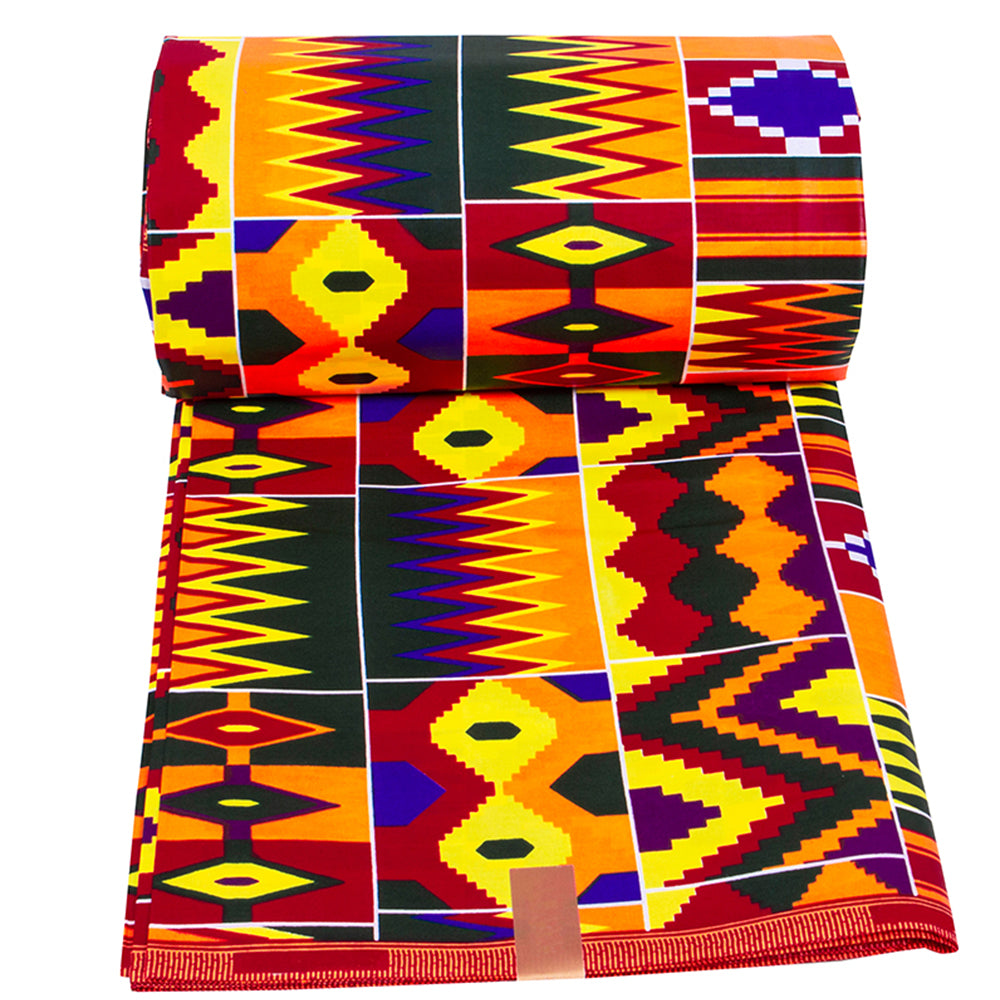 6 Yards African Wax Fabrics Cotton Ankara Kente Print Fabric for Party Dress